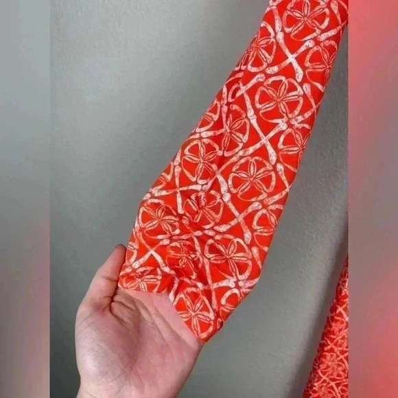 PENDLETON Women's Medium Orange Faux Wrap Print Long Sleeve Modal Cotton Knit - Picture 4 of 14